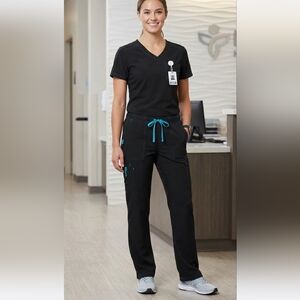 2 Pairs Of Carhartt Force Black Cargo Pants with Blue Accents